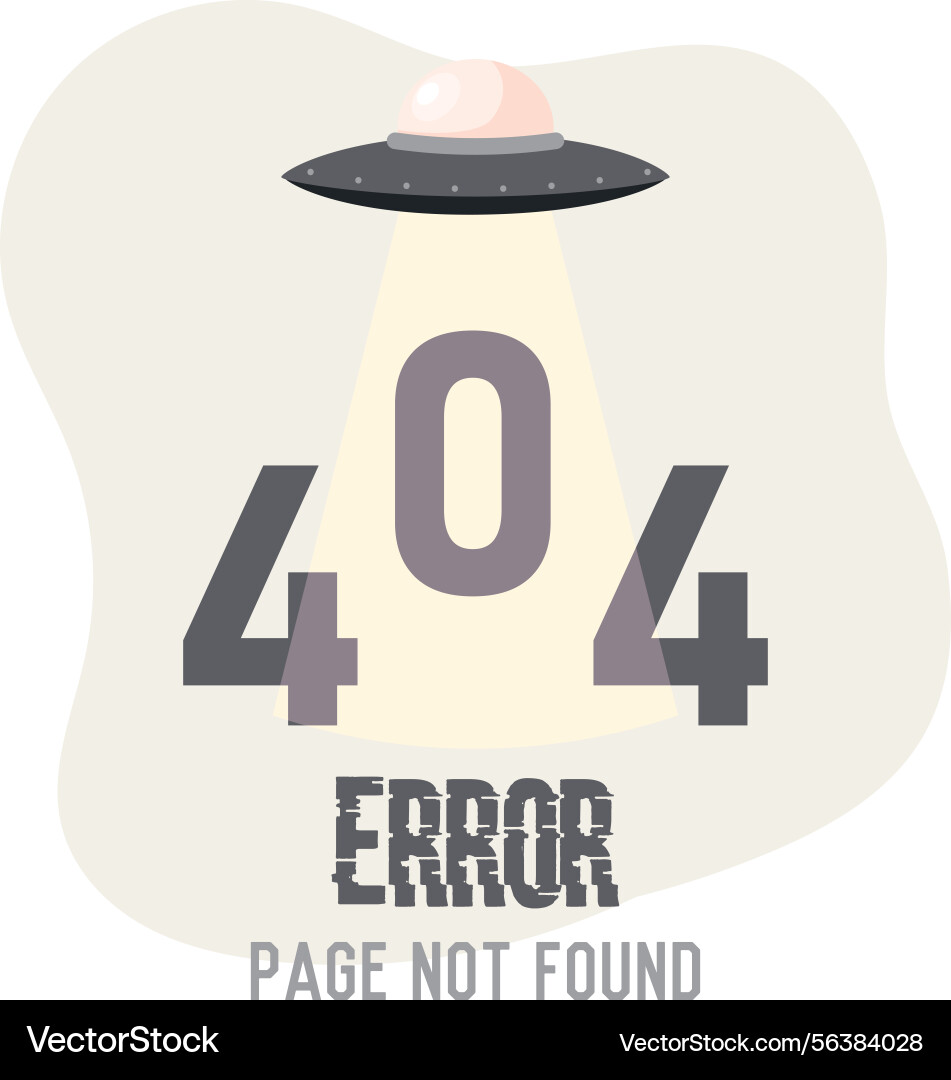 Ufo beaming 404 error vector image