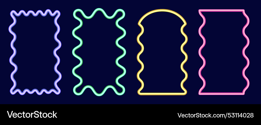 Wavy rectangle border frame squiggle edge box Wavy rectangle border frame squiggle edge box vector image