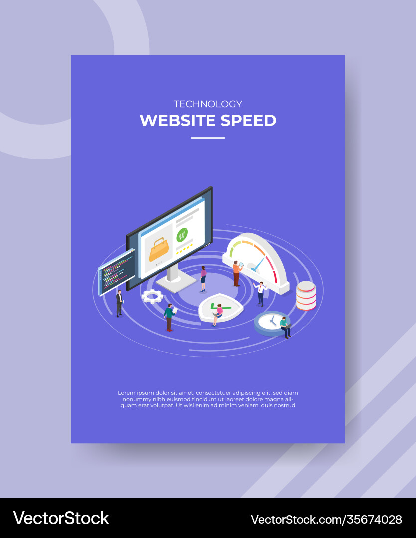 Website loading speed concept for template banner Website loading speed concept for template banner vector image