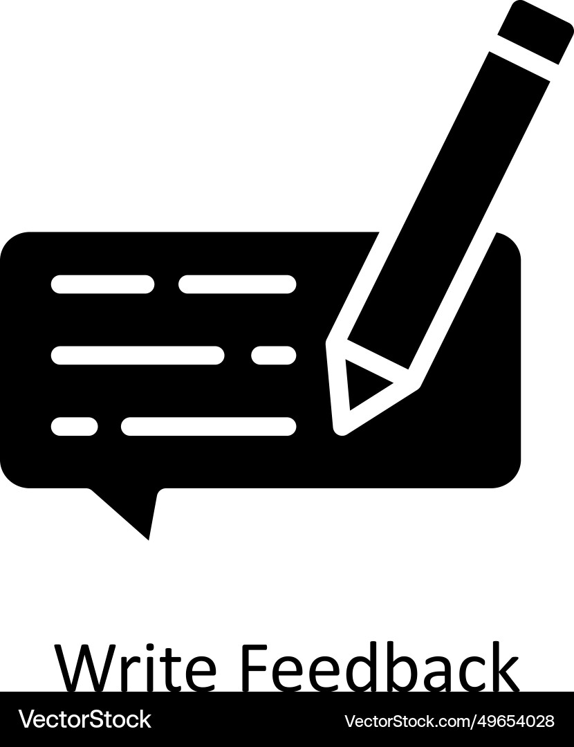 Write feedback solid icon design Vector Image