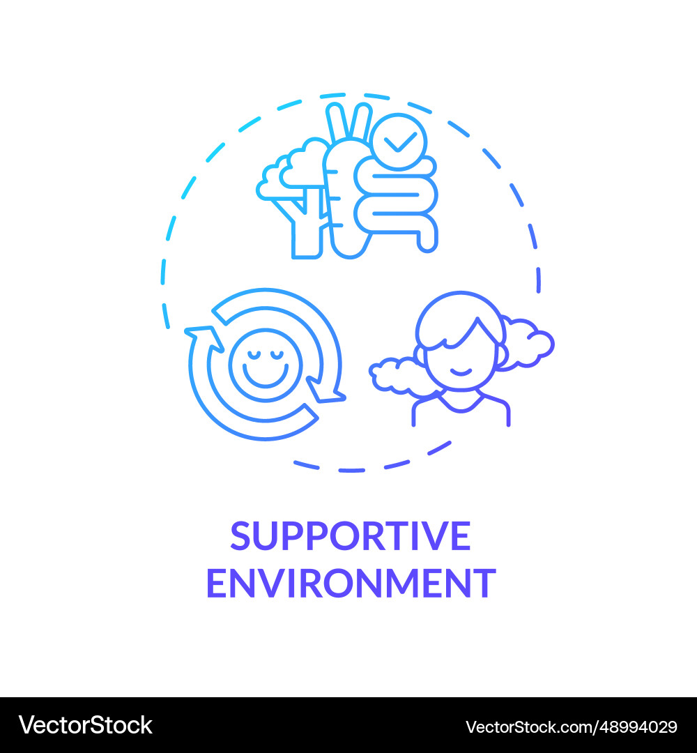 2d thin line gradient icon supportive environment 2d thin line gradient icon supportive environment vector image