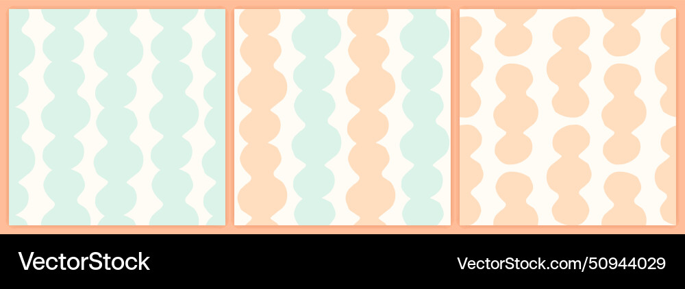 Abstract shapes seamless pattern set in a muted Vector Image