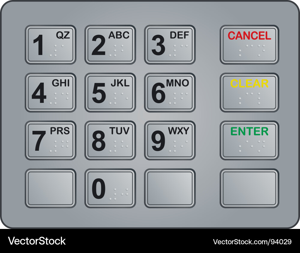 ATM Number Pad Vector Image