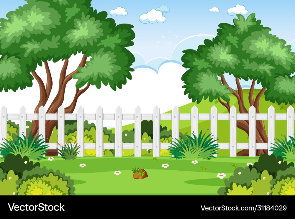 Background scene with trees in park Vector Image