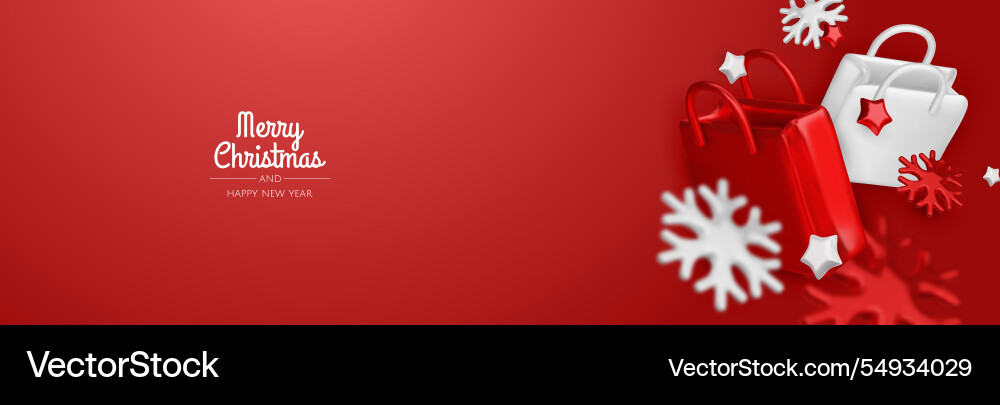 Christmas and new year sale red bright realistic Christmas and new year sale red bright realistic vector image
