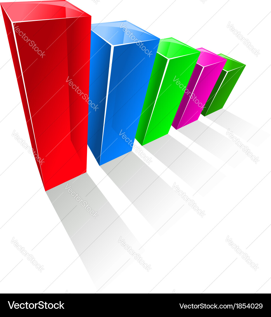 Colorful Vertical Chart with Glowing Columns vector image