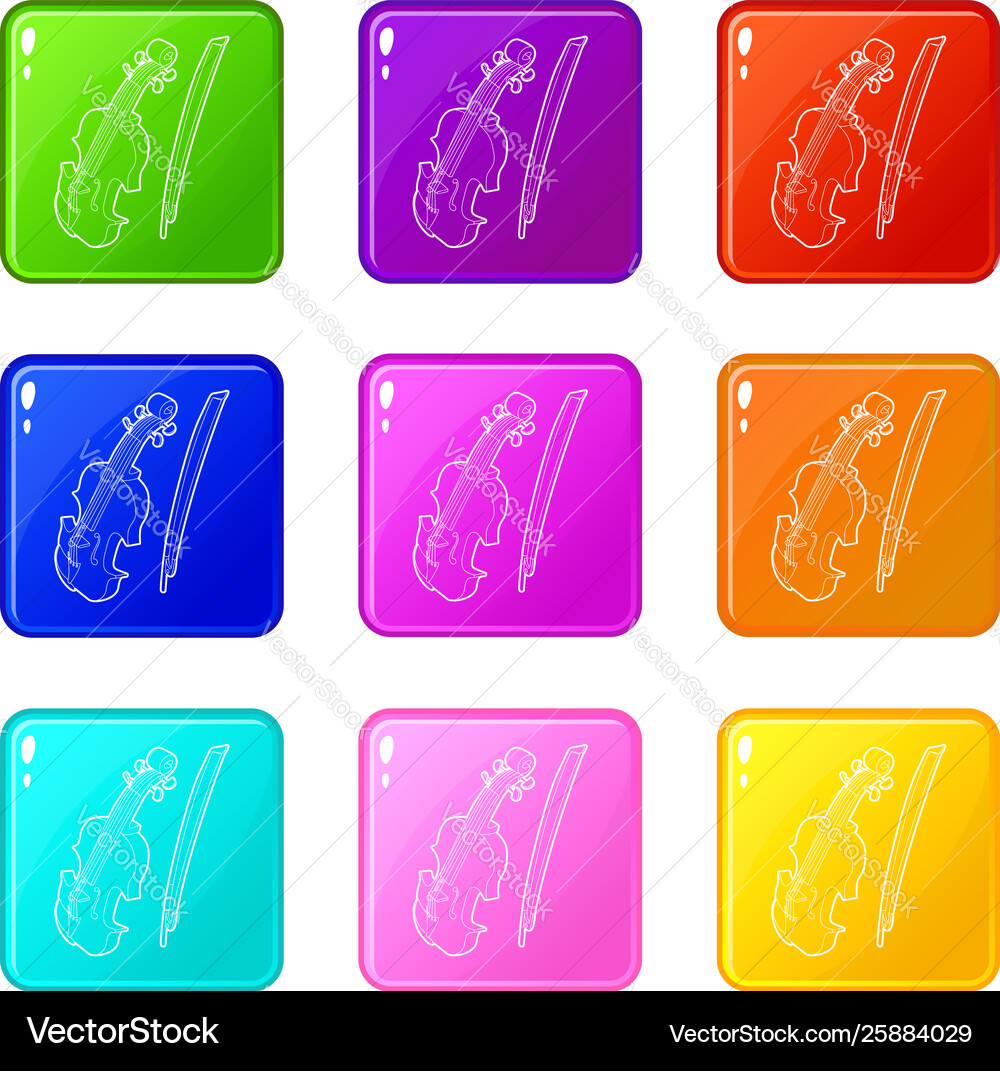 Contrabass Icons Set 9 Farbsammlung Contrabass Icons Set 9 Farbsammlung vektorbild