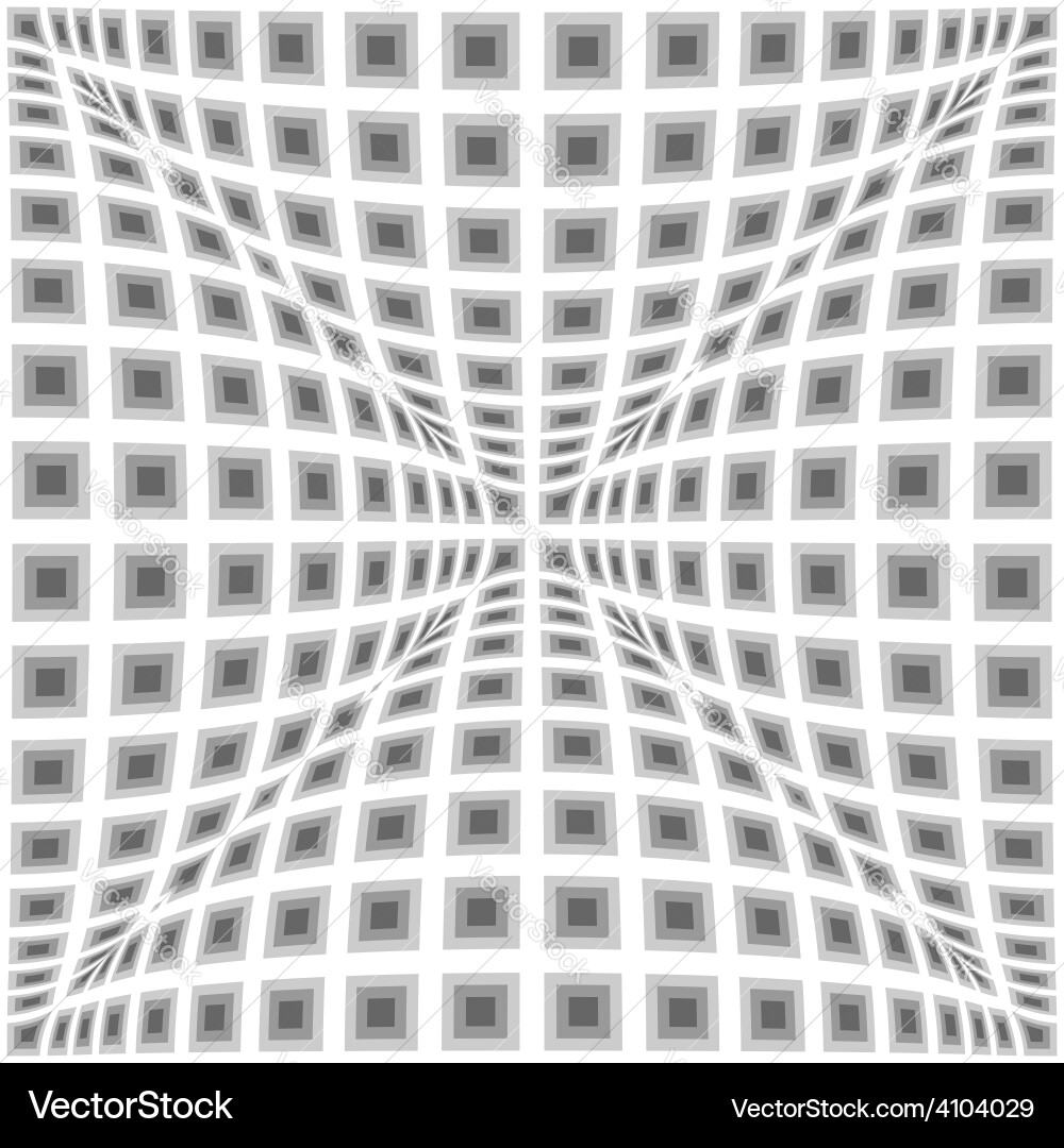 Design monochrome warped checked pattern vector image