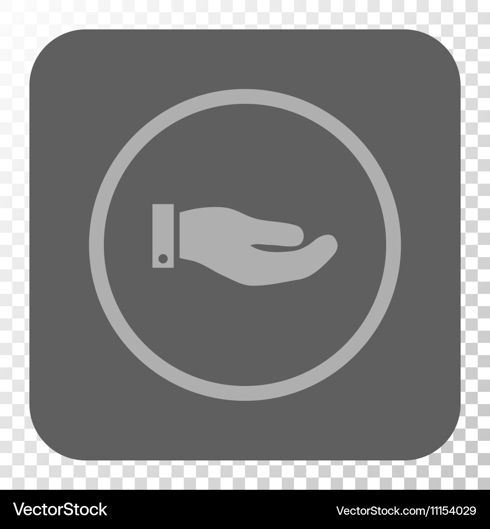 Hand rounded square button vector image