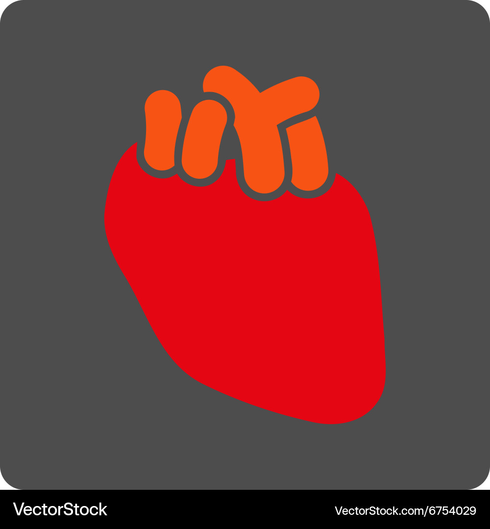 Heart rounded square button vector image