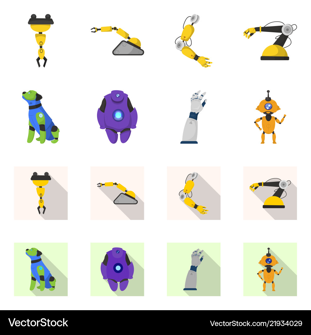 Isolated object of robot and factory icon set Isolated object of robot and factory icon set vector image