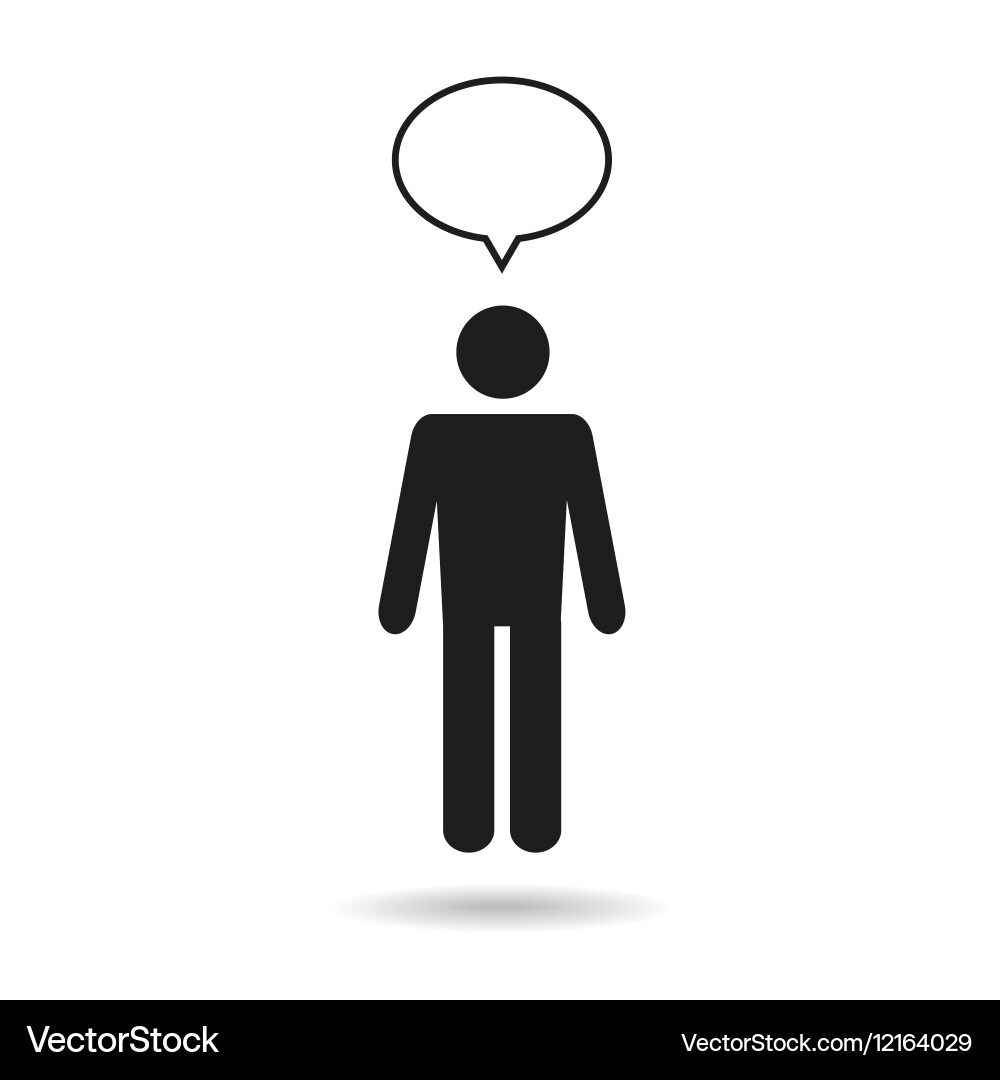 Man icon with speech bubble vector image