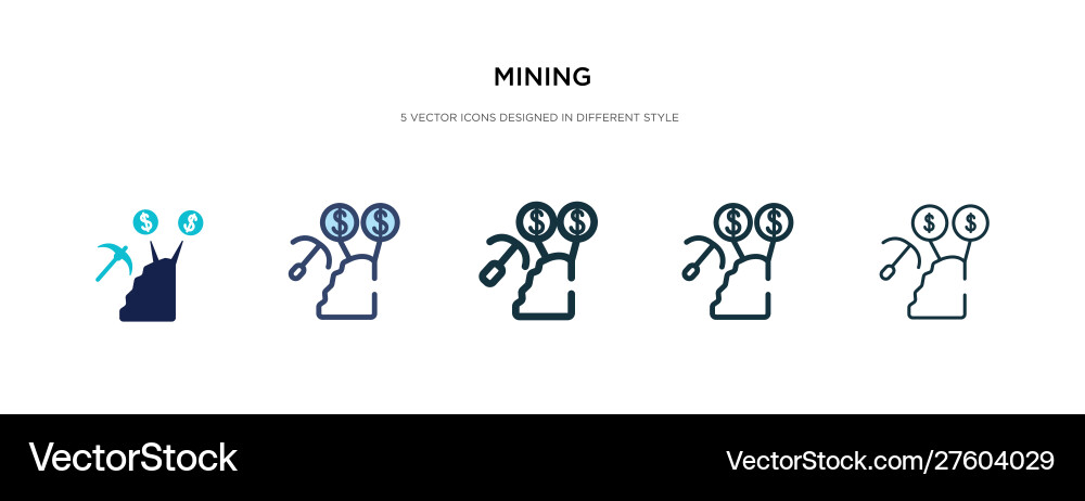 Mining icon in different style two colored vector image