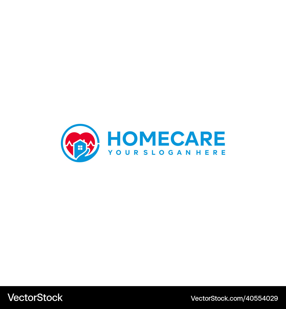 Modern homecare heart building hand logo design Modern homecare heart building hand logo design vector image