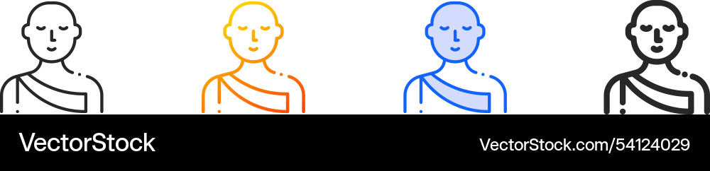Monk iconthin linear gradient blue stroke Monk iconthin linear gradient blue stroke vector image