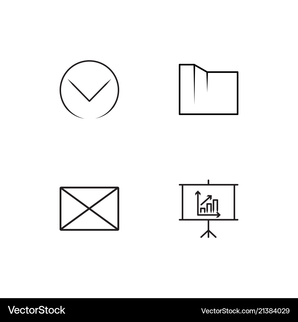 Office linear icons set simple outline vector image