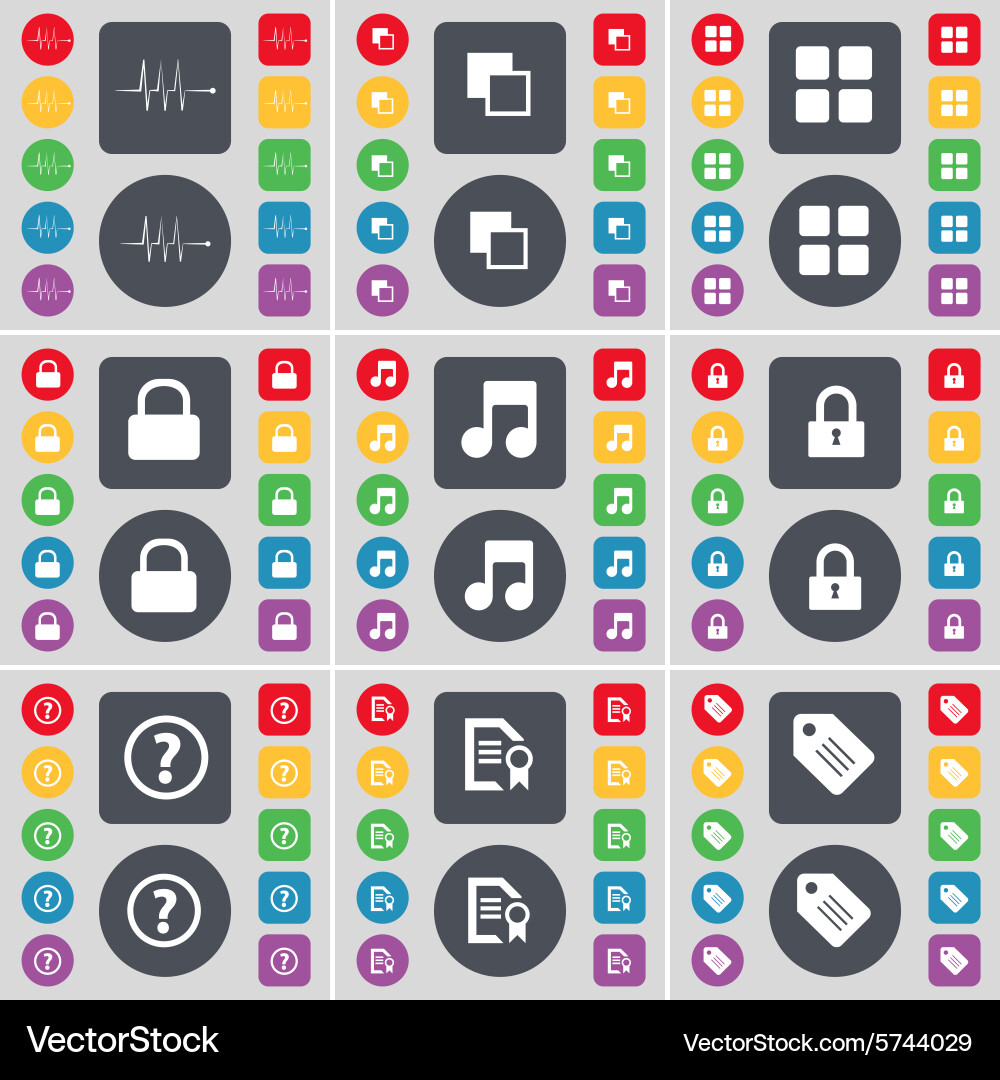 Pulse copy apps lock note question mark text file vector image