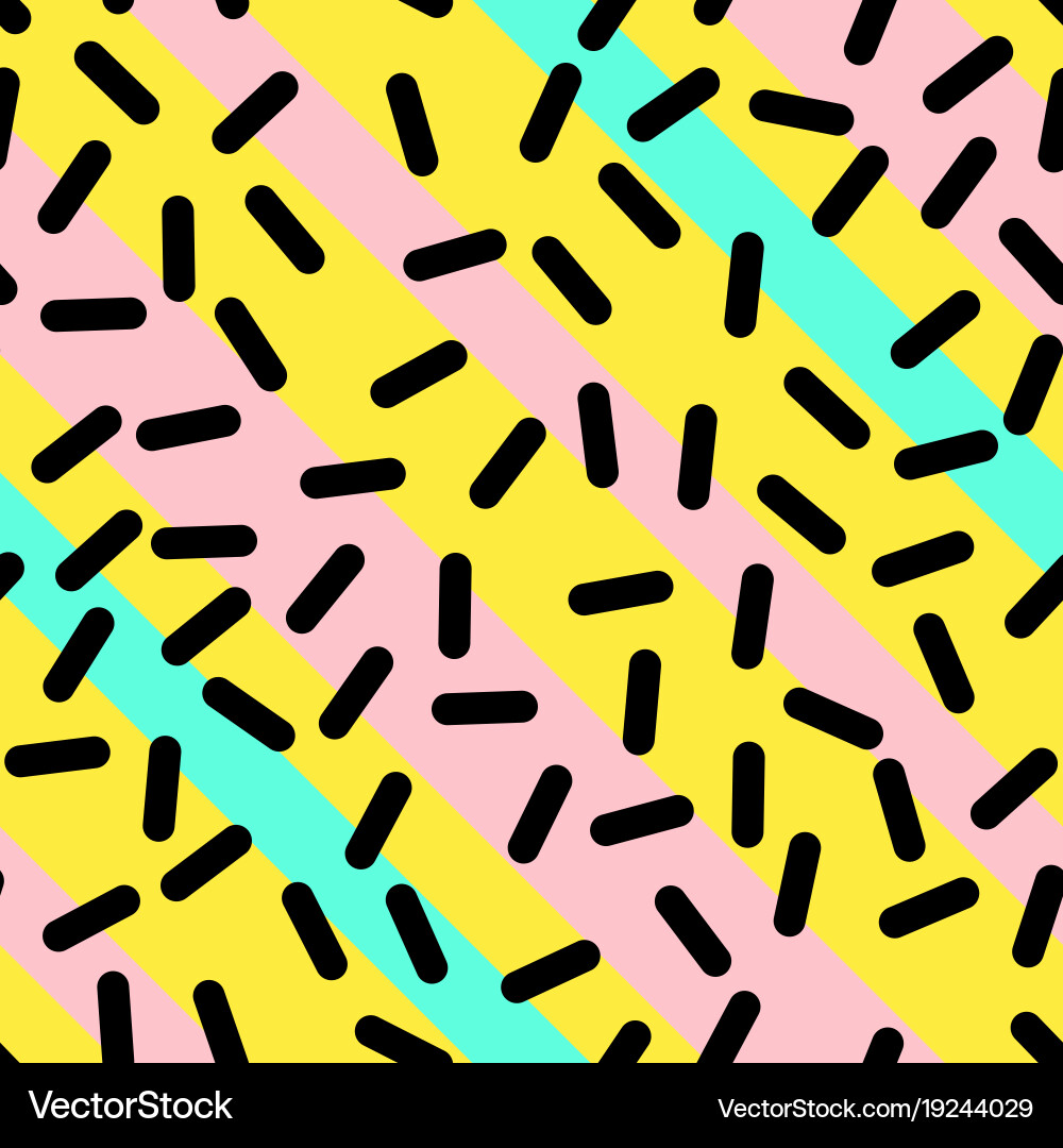 Retro seamless pattern in memphis style design vector image