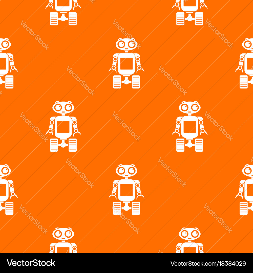 Robot on wheels pattern seamless vector image