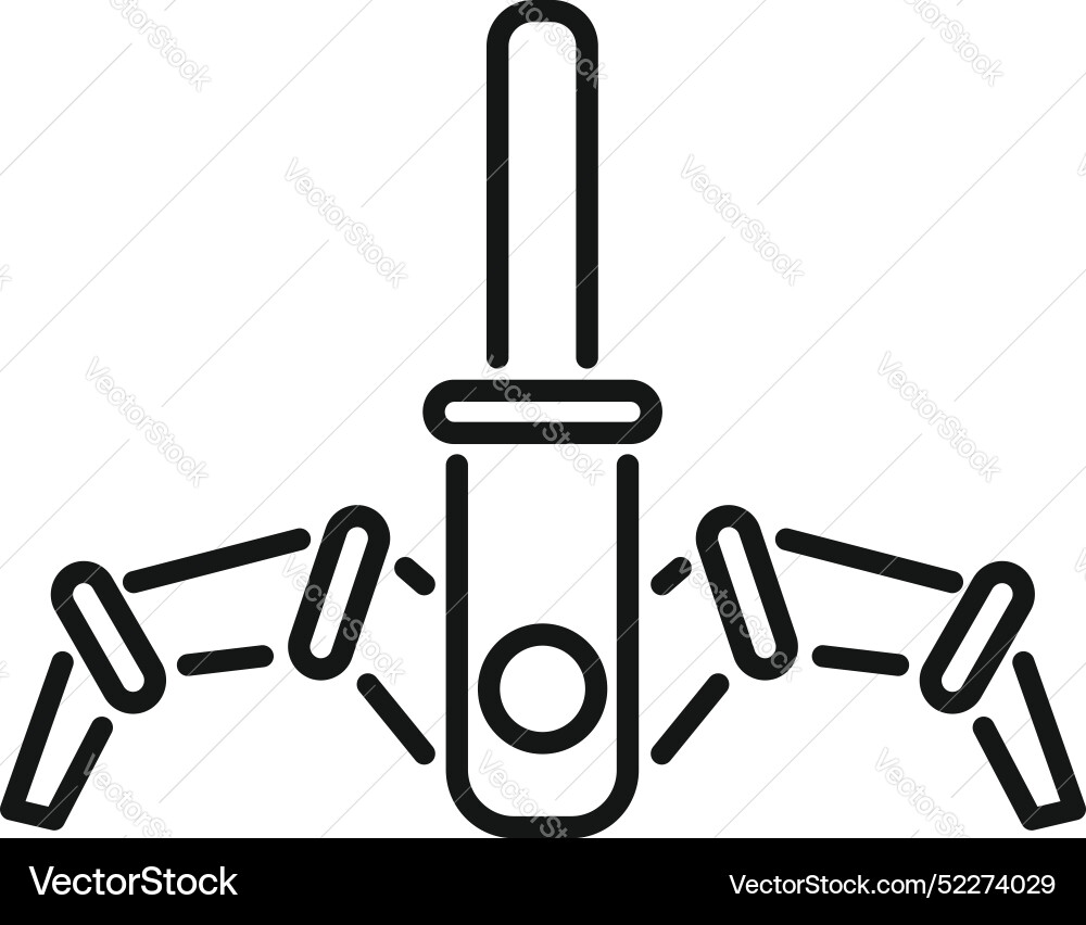 Robotic arm taking sample icon lab automation Robotic arm taking sample icon lab automation vector image