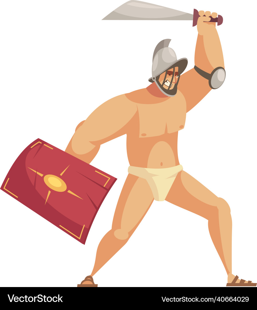Roman gladiators attack composition Royalty Free Vector