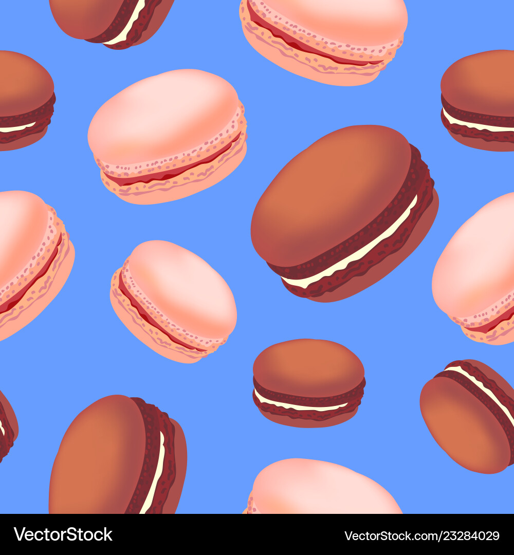 Seamless pattern with colorful macaroon cookies Seamless pattern with colorful macaroon cookies vector image