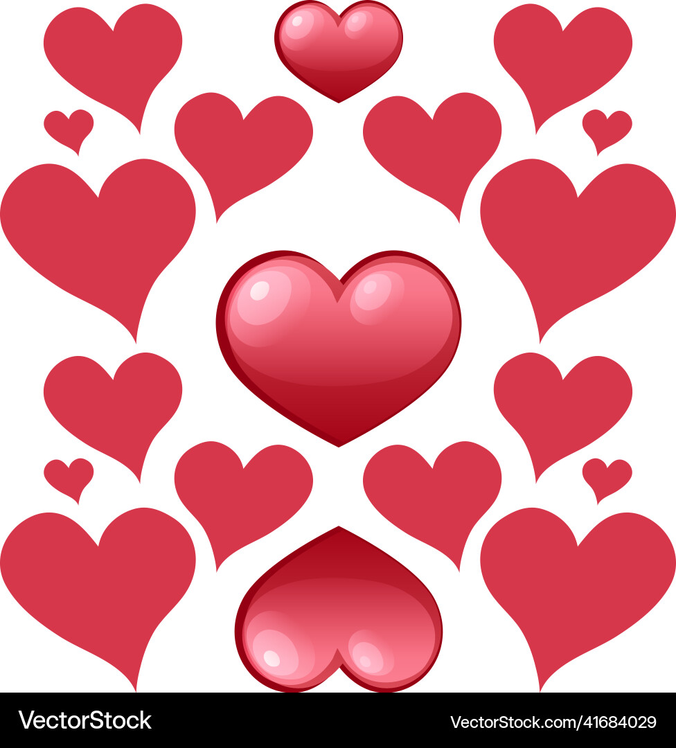 Seamless red heart pattern Seamless red heart pattern vector image