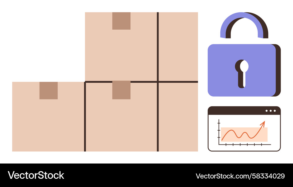 Secure Data & Logistics Monitoring Vector Image