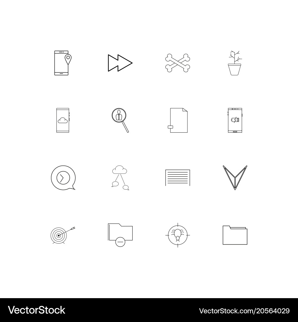 Signs and symbols simple linear icons set Vector Image