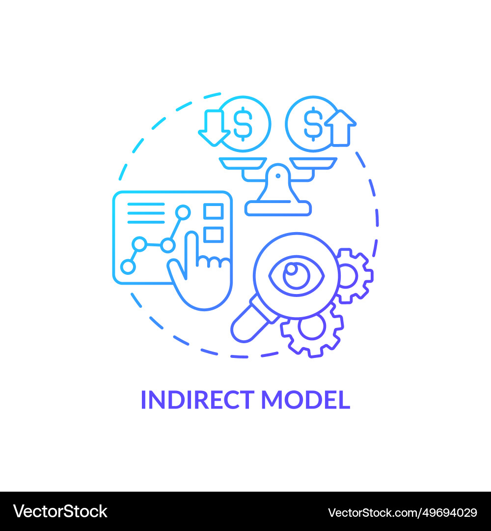Thin line simple gradient indirect model icon vector image
