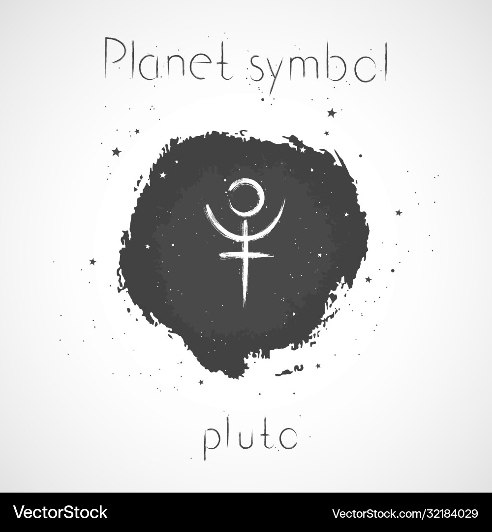 With hand drawn astrological planet symbol pluto With hand drawn astrological planet symbol pluto vector image