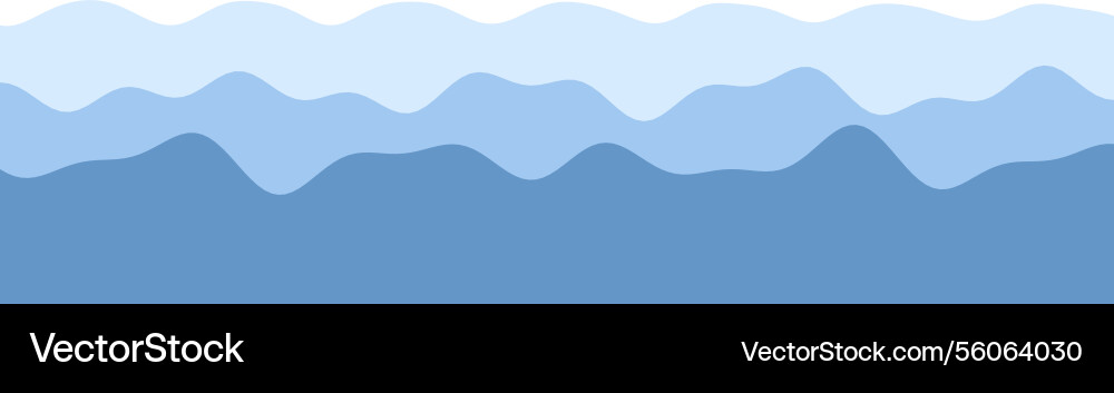 Abstract blue waves pattern creating calming vector image