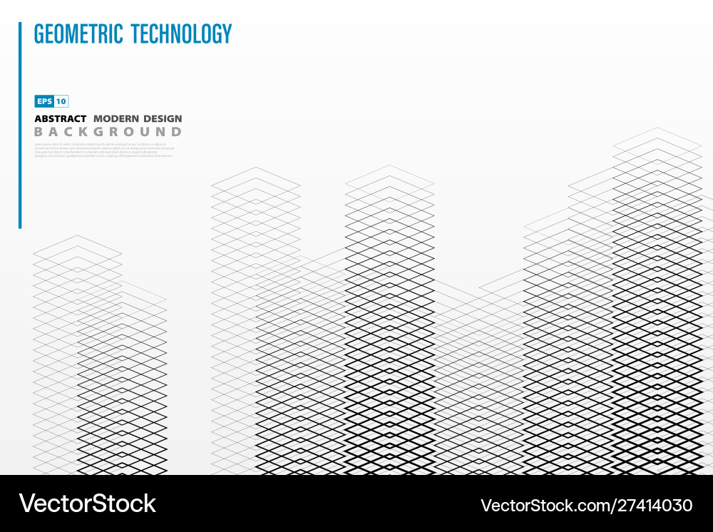 Abstract square geometric building line pattern vector image