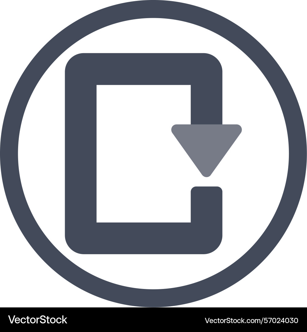 Arrow loop down flat style icon design Vector Image