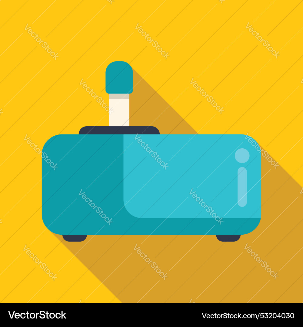 Blue retro game console with joystick from above Blue retro game console with joystick from above vector image