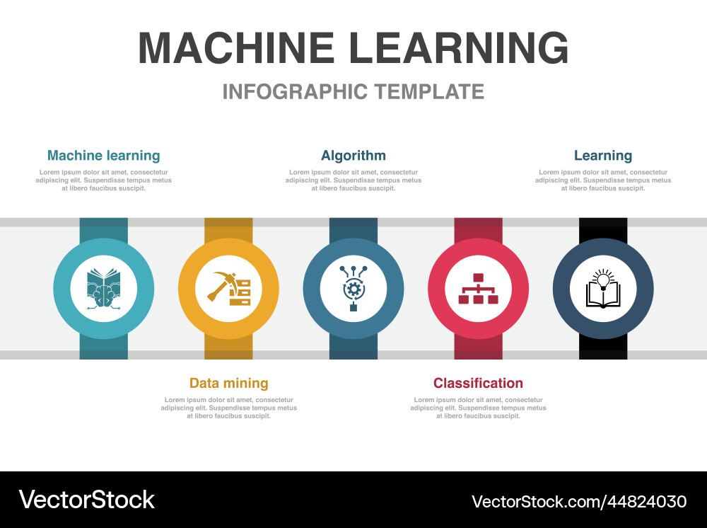 Data Mining & Learning Icons Vector Image