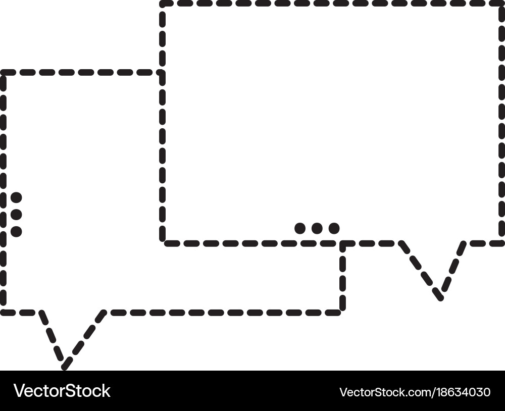 Dotted shape chat bubbles text notes message vector image