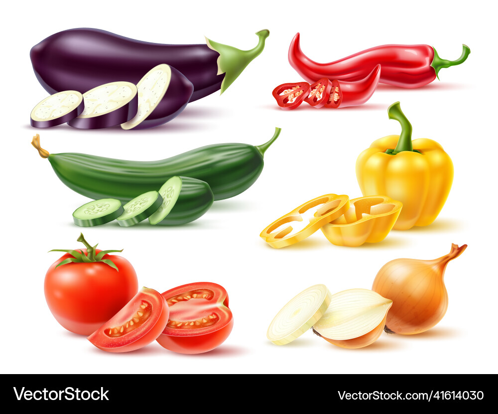 Fresh Vegetable Collection Vector Image