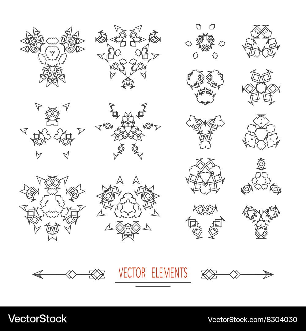 Geometry symbols and elements set vector image