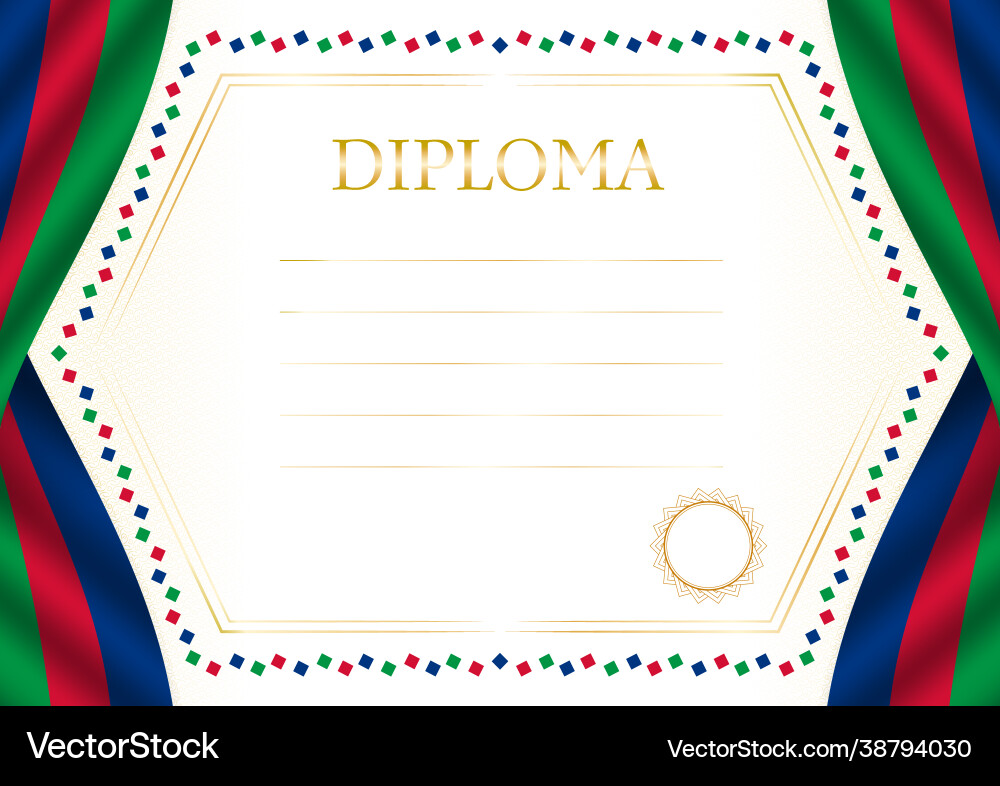 Horizontal frame and border with namibia flag Horizontal frame and border with namibia flag vector image