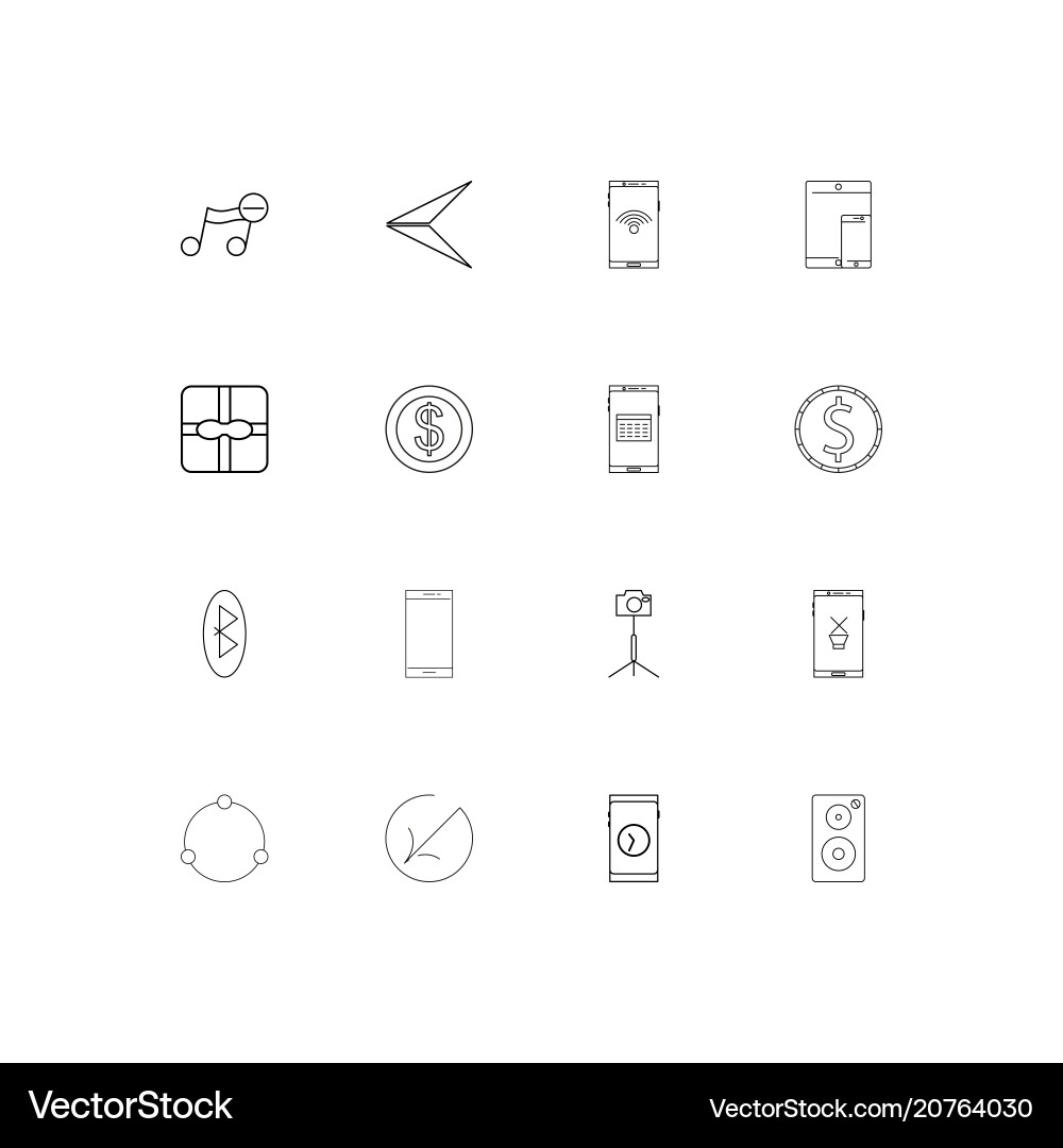 Internet of things linear thin icons set outlined vector image