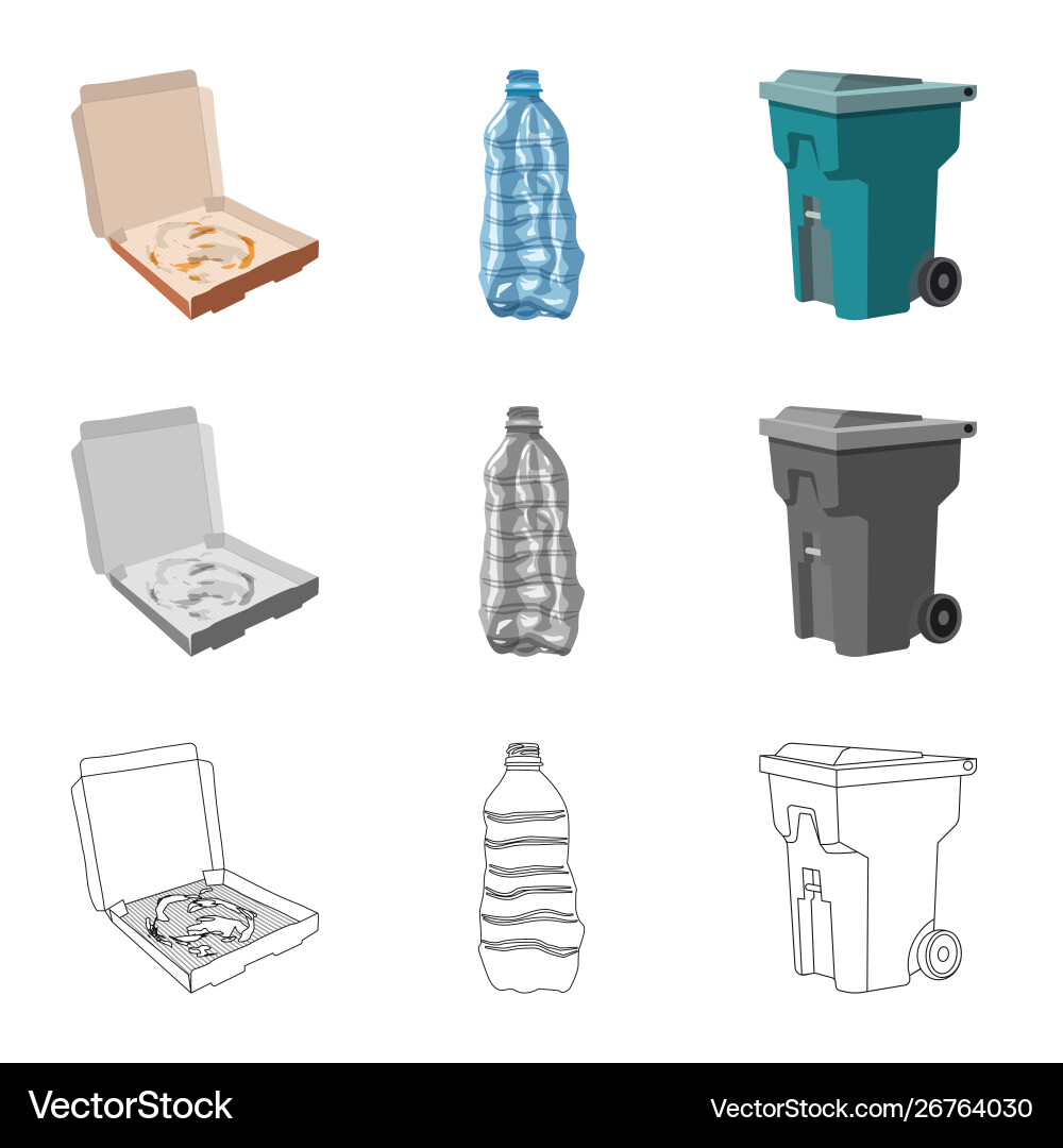 Isolated object refuse and junk icon set Isolated object refuse and junk icon set Vector Image