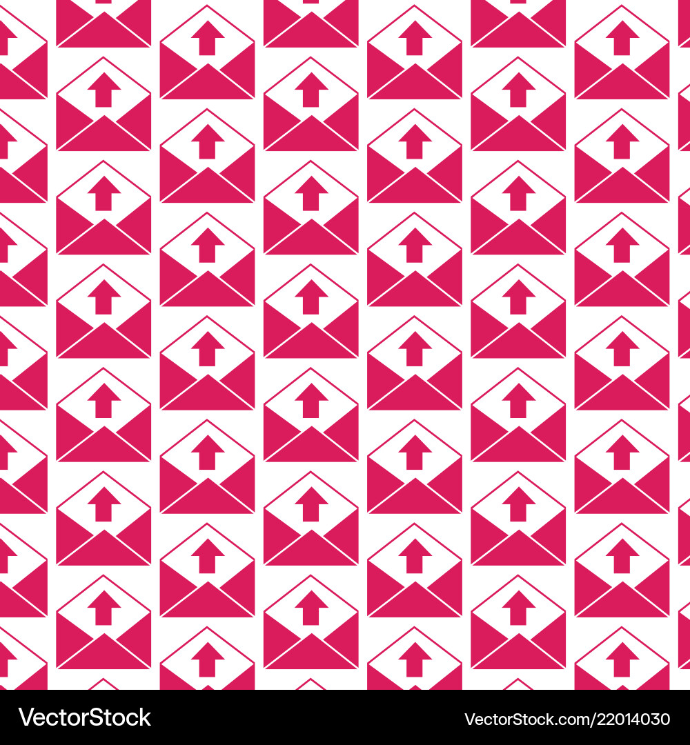 Pattern background sending email and envelope icon vector image