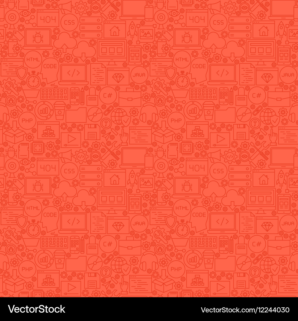 Red Coding Seamless Pattern vector image