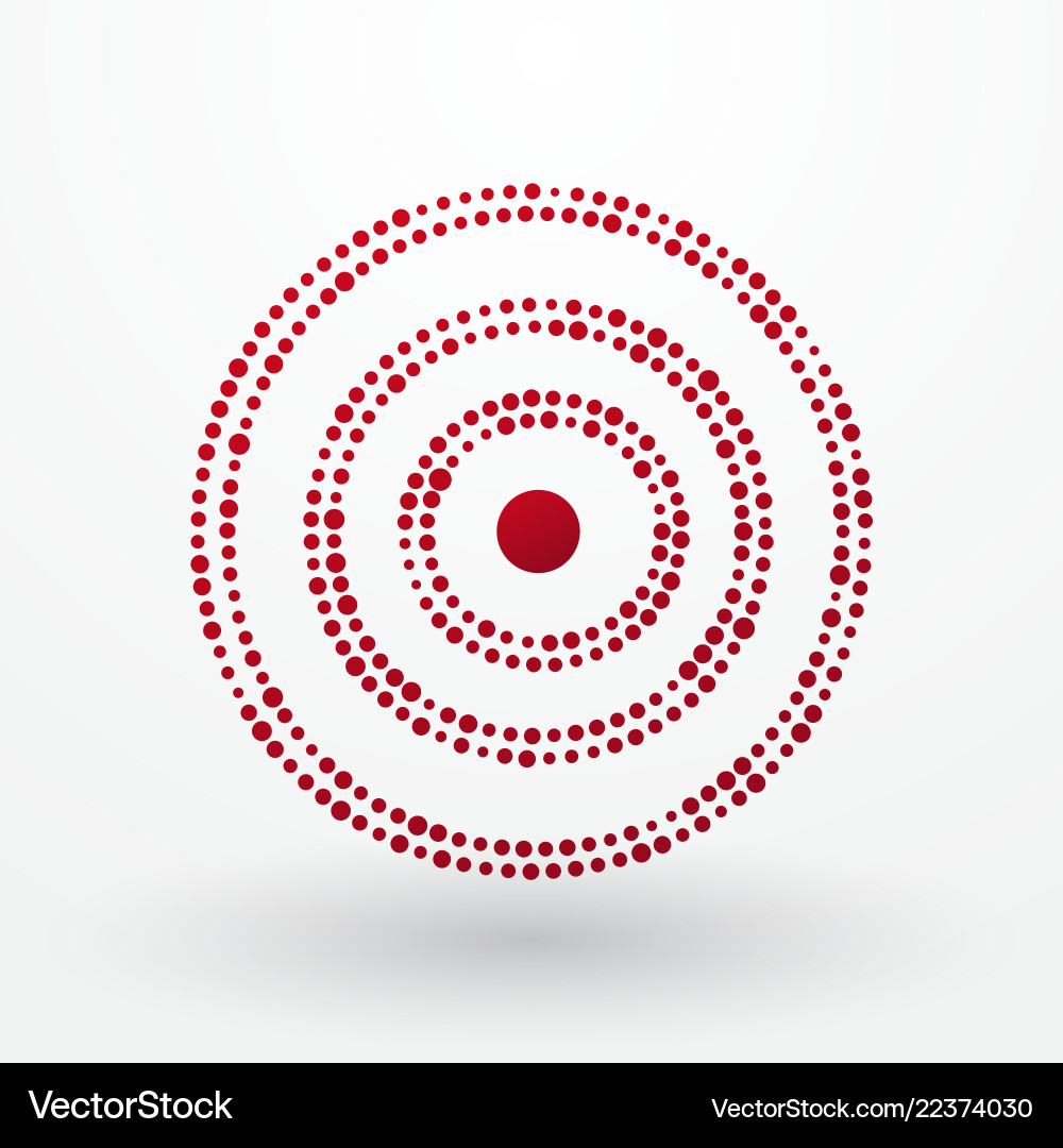 Red target composed of small dots Vector Image
