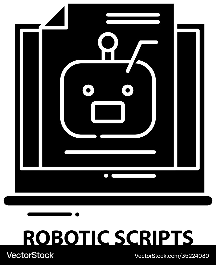 Robotic Script Icon - AI & Digital Vector Image