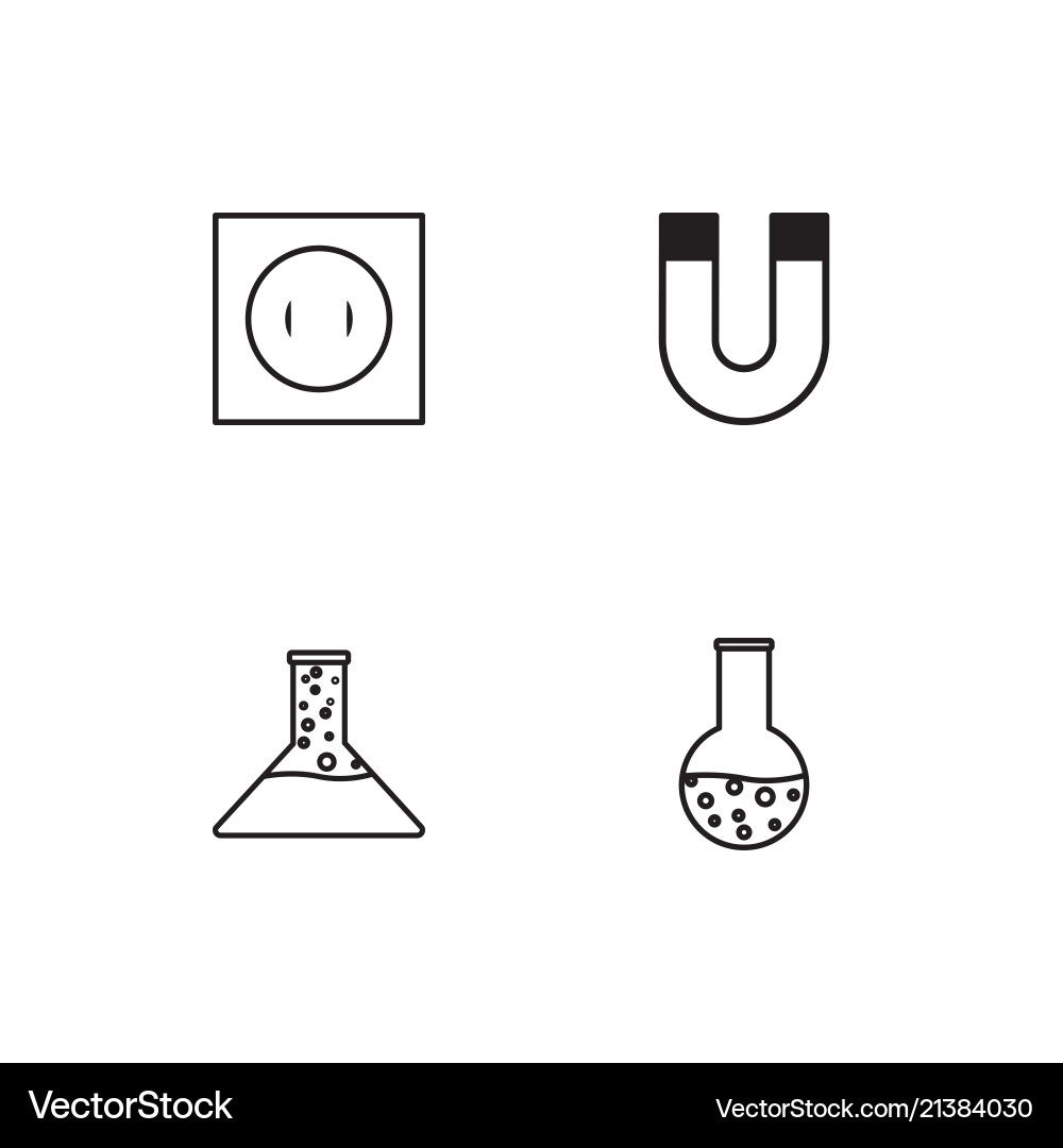 Science linear icons set simple outline vector image