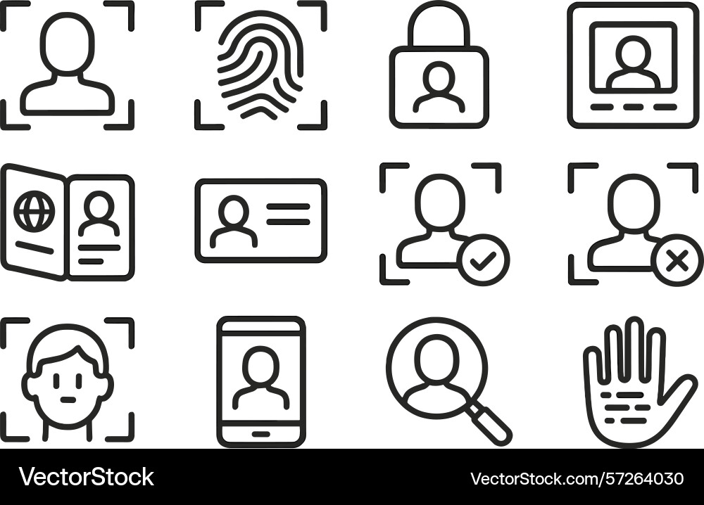 Security and identity verification icons Security and identity verification icons vector image