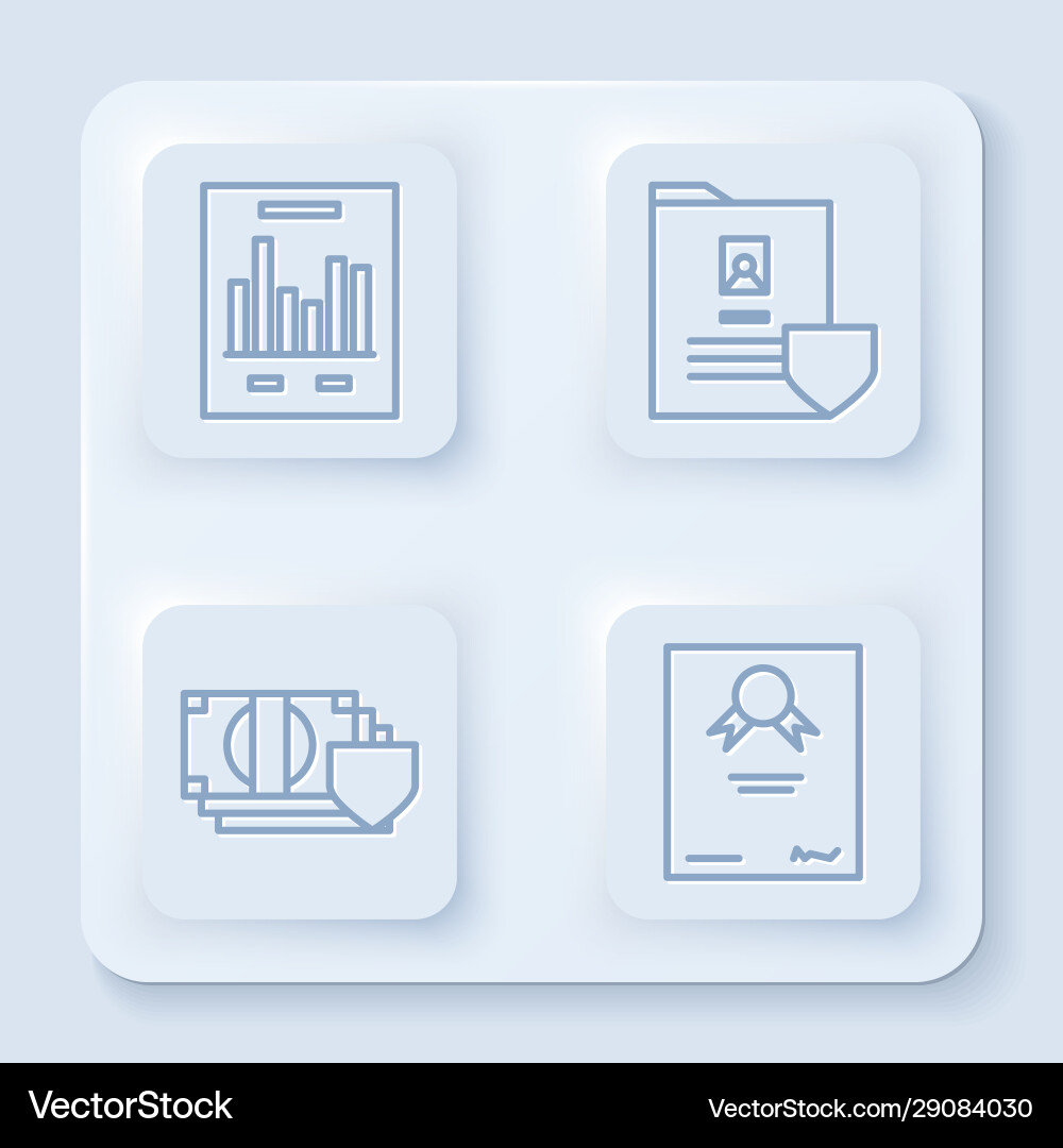 Set line document with graph chart Set line document with graph chart vector image