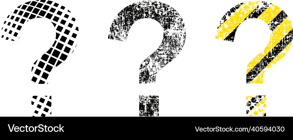 Set question marks with abstract texture Set question marks with abstract texture vector image